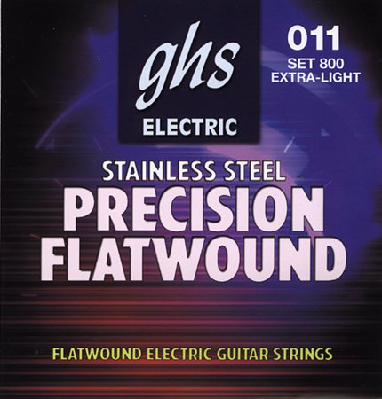 GHS Corporation / 800/Струны для электрогитары; нержавеющая сталь; плоская обмотка; (11-14-22-28-36-46)/GHS