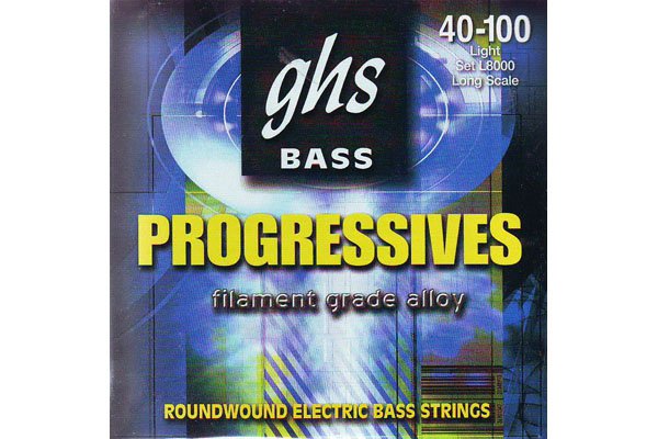 L8000/Струны для бас-гитары; (40-60-80-100); Progressives/GHS