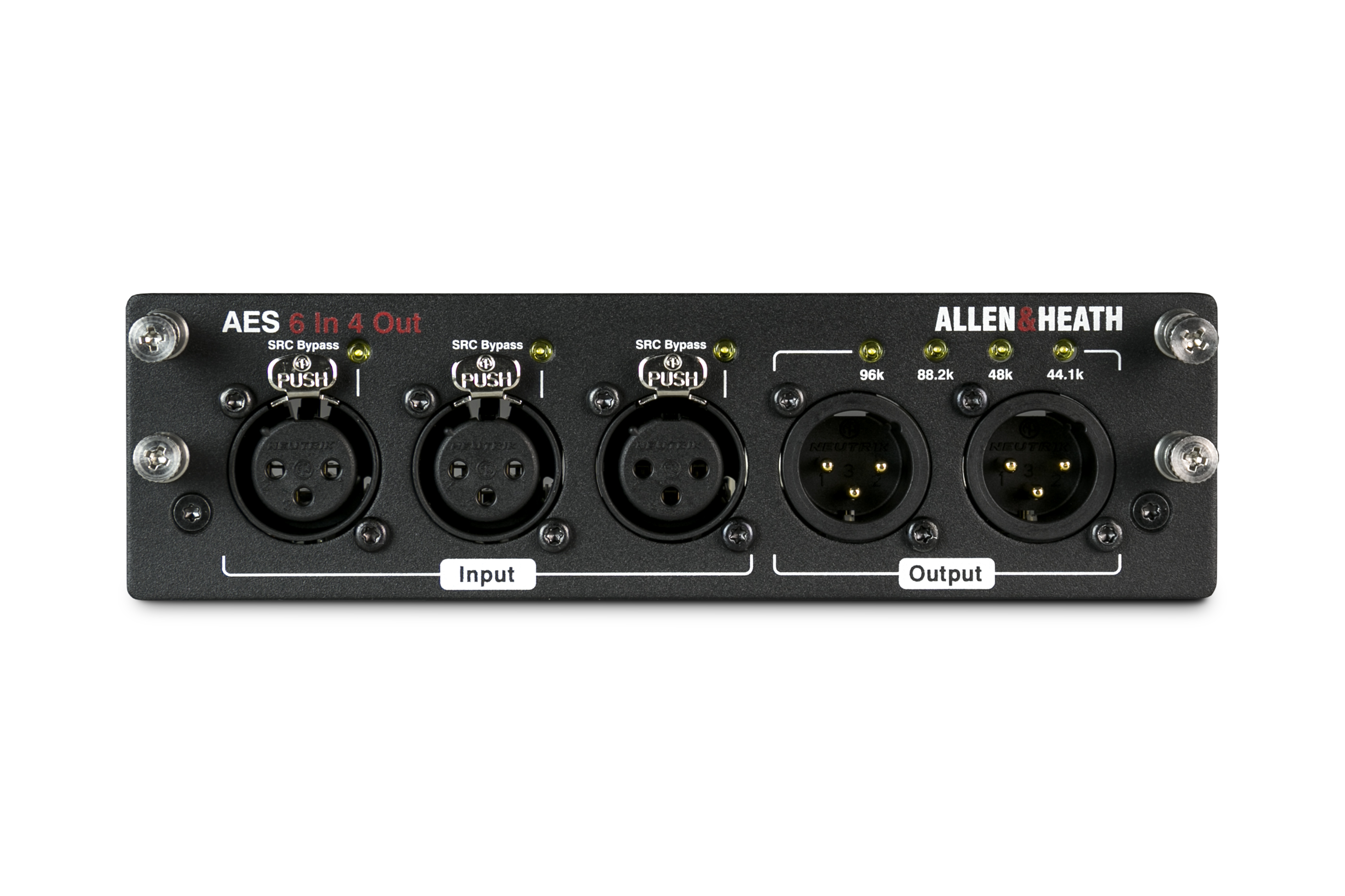 DLIVE-M-DL-AES6I4O-A /	Карта AES3 I/O для dLive ; 6 входов, 4 выхода / ALLEN&HEATH