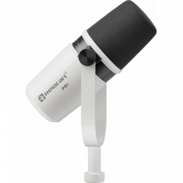 RELACART / PM1 White/ Кардиоидный динамический микрофон с держателем.