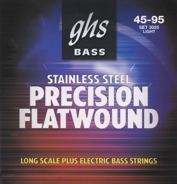 3025/Струны для бас гитары - нержавеющая сталь; плоская обмотка; (45-60-75-95)/GHS